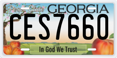 GA license plate CES7660
