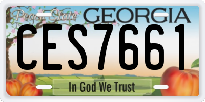 GA license plate CES7661