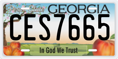 GA license plate CES7665