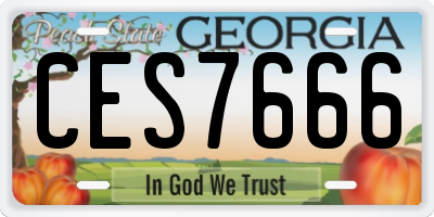 GA license plate CES7666