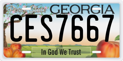 GA license plate CES7667