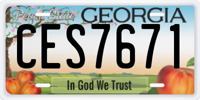 GA license plate CES7671