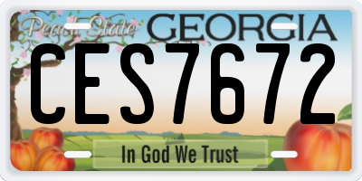 GA license plate CES7672