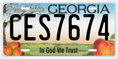 GA license plate CES7674