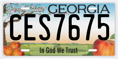 GA license plate CES7675