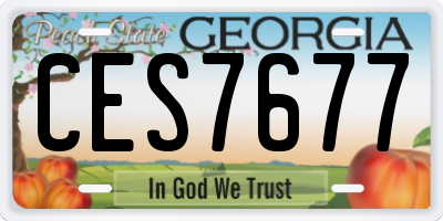 GA license plate CES7677