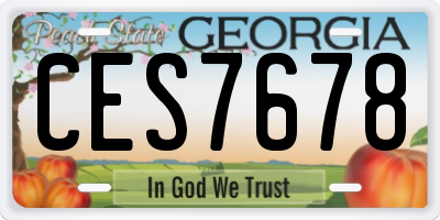 GA license plate CES7678