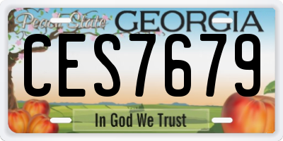 GA license plate CES7679