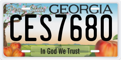 GA license plate CES7680