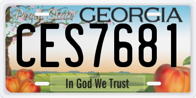 GA license plate CES7681