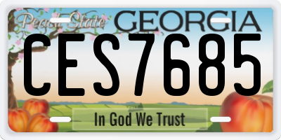GA license plate CES7685