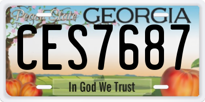 GA license plate CES7687