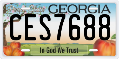 GA license plate CES7688