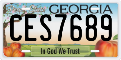 GA license plate CES7689