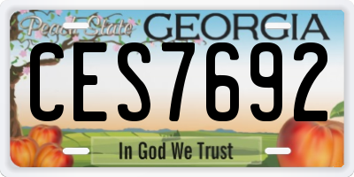 GA license plate CES7692