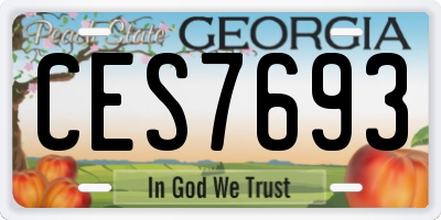 GA license plate CES7693