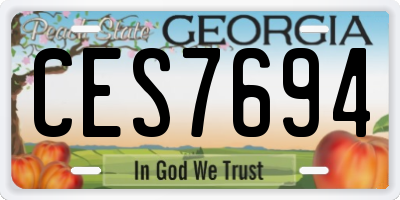 GA license plate CES7694