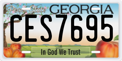 GA license plate CES7695