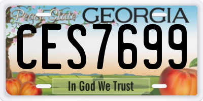 GA license plate CES7699