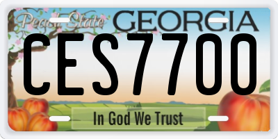 GA license plate CES7700