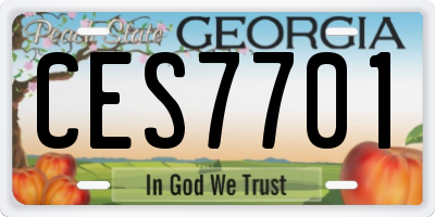GA license plate CES7701