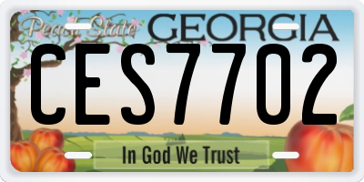 GA license plate CES7702