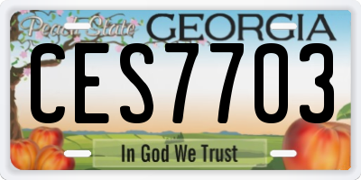 GA license plate CES7703