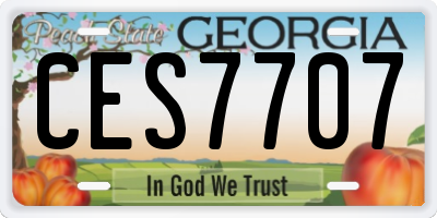 GA license plate CES7707