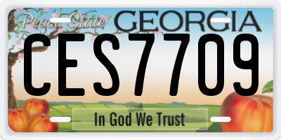 GA license plate CES7709