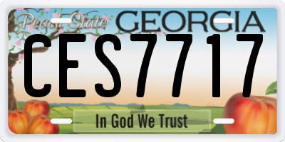 GA license plate CES7717