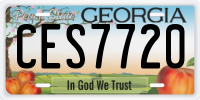 GA license plate CES7720
