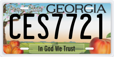 GA license plate CES7721