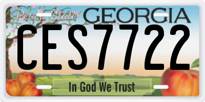 GA license plate CES7722