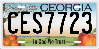 GA license plate CES7723