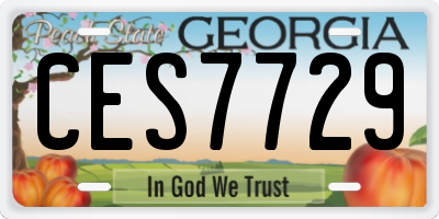 GA license plate CES7729