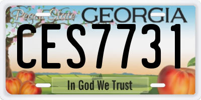 GA license plate CES7731