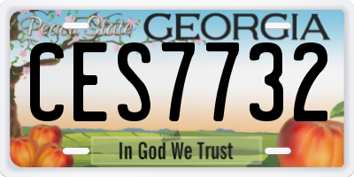 GA license plate CES7732