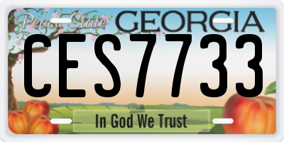 GA license plate CES7733