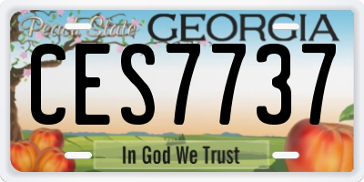 GA license plate CES7737