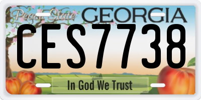 GA license plate CES7738