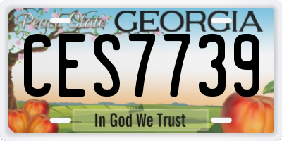 GA license plate CES7739