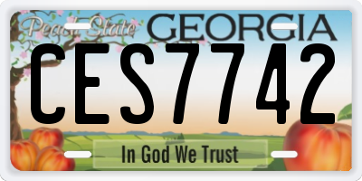 GA license plate CES7742