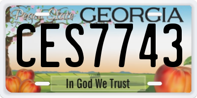 GA license plate CES7743