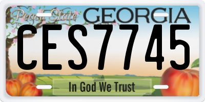 GA license plate CES7745