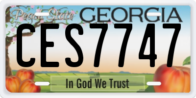 GA license plate CES7747