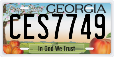 GA license plate CES7749
