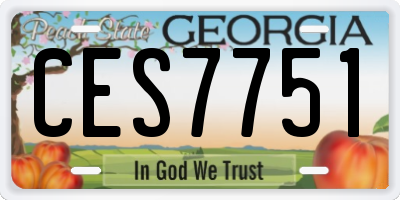 GA license plate CES7751