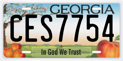 GA license plate CES7754