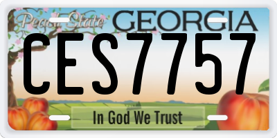 GA license plate CES7757