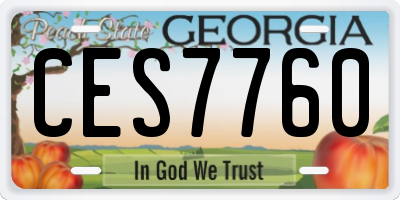 GA license plate CES7760